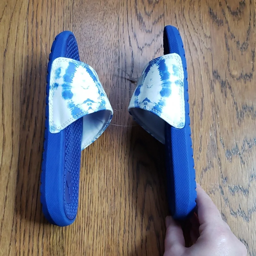 NEW Cool Cat Shibori Jr. Slide Sandal Blue Tie Dye Print Puma Kids Size 12